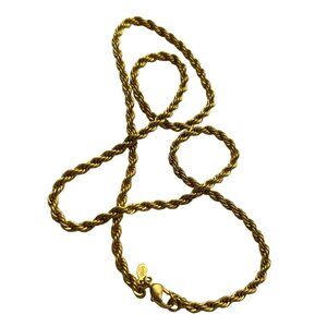 18K Gold Plated Rope Chain Necklace by Premier Designs 24” Add Pendant or Alone